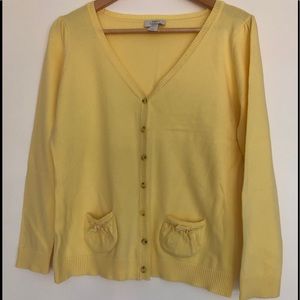LOFT Petites Yellow Cardigan